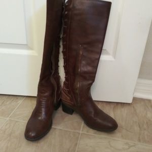 knee high lace up boots on back with inside zipper